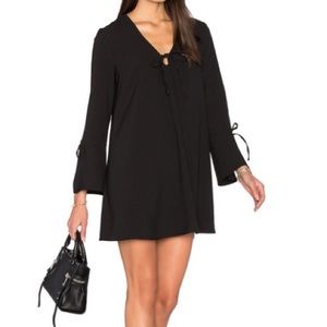 Bell sleeve black dress